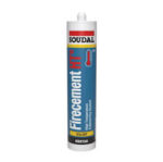 Soudal Firecement HT Hi Temperature Heat Resistant Sealant Cartridge Black 300ml